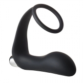 Черное эрекционное кольцо с вибропробкой Vibrating Anal Plug With Cockring - Dream Toys - в Сергиевом Посаде купить с доставкой