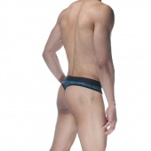 Синие блестящие мужские трусы-стринги - Don Moris купить с доставкой