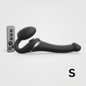 Черный безремневой страпон Multi Orgasm Size S с клиторальной стимуляцией - Strap-on-me - купить с доставкой в Сергиевом Посаде