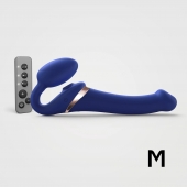 Синий безремневой страпон Multi Orgasm Size M с клиторальной стимуляцией - Strap-on-me - купить с доставкой в Сергиевом Посаде