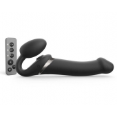Черный безремневой страпон Multi Orgasm Size L с клиторальной стимуляцией - Strap-on-me - купить с доставкой в Сергиевом Посаде
