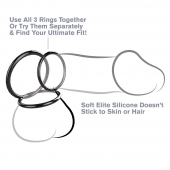 Набор из трех черных эрекционных колец Silicone 3-Ring Stamina Set - Pipedream - в Сергиевом Посаде купить с доставкой