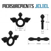 Черное эрекционное кольцо с крыльями Rooster Jeliel Angel - Velv or - в Сергиевом Посаде купить с доставкой