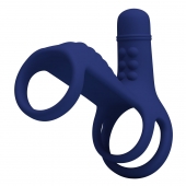 Синяя вибронасадка на пенис Vibrating Penis Sling - Baile - в Сергиевом Посаде купить с доставкой