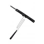 Черный кожаный ошейник-воротник с поводком - Pecado - купить с доставкой в Сергиевом Посаде