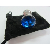 Анальное украшение BUTT PLUG  Small с синим кристаллом - 7 см. - Anal Jewelry Plug - купить с доставкой в Сергиевом Посаде