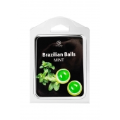 Набор из 2 шариков с массажным маслом Brazilian Balls с ароматом мяты - Secret Play - купить с доставкой в Сергиевом Посаде