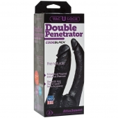 Черная насадка-фаллоимитатор для двойной стимуляции Double Penetrator - 16 см. - Doc Johnson - купить с доставкой в Сергиевом Посаде