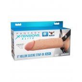 Полый страпон на ремнях 8’’ Hollow Silicone Strap-on - Pipedream - купить с доставкой в Сергиевом Посаде