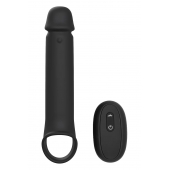Черная насадка-удлинитель с вибрацией Vibrating Extender With Remote - Dream Toys - в Сергиевом Посаде купить с доставкой