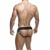 Телесный фаллопротез на черных эластичных ремнях 7 Inch Hollow Strap On - 17 см. - Blush Novelties - купить с доставкой в Сергиевом Посаде