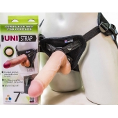 Страпон-унисекс с двумя насадками UNI strap 7  Harness - 19 и 16 см. - LOVETOY (А-Полимер) - купить с доставкой в Сергиевом Посаде