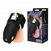 Черная клетка для пениса Silicone Small 2 in Cock Cage With Ball Divider - BlueLine - купить с доставкой в Сергиевом Посаде