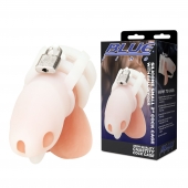 Белая клетка для пениса Silicone Small 2 in Cock Cage With Ball Divider - BlueLine - купить с доставкой в Сергиевом Посаде