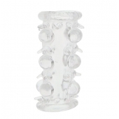 Прозрачная насадка на пенис с шипами и бугорками JELLY JOY LUST CLUSTER CLEAR - Dream Toys - в Сергиевом Посаде купить с доставкой
