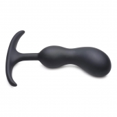 Черный массажер простаты с утяжелителями Premium Silicone Weighted Prostate Plug Medium - 16,3 см. - XR Brands - в Сергиевом Посаде купить с доставкой