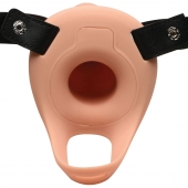 Телесный полый страпон 2  Erection 28X Smooth Vibrating Silicone Penis Sheath - 16 см. - XR Brands - купить с доставкой в Сергиевом Посаде