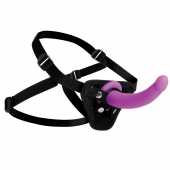 Лиловый поясной страпон Navigator Silicone G-Spot Dildo with Harness - 17,8 см. - XR Brands - купить с доставкой в Сергиевом Посаде