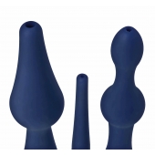 Набор из 3 универсальных насадок для анального душа Universal 3 Piece Silicone Enema Attachment Set - XR Brands - купить с доставкой в Сергиевом Посаде