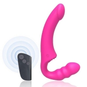 Розовый безремневой страпон Straples Strap-On Dildo - Erokay - купить с доставкой в Сергиевом Посаде