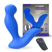 Синий вибромассажер простаты 3,5’’ Remote Control P-spot Massager - 12,5 см. - Erokay - в Сергиевом Посаде купить с доставкой