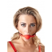 Силиконовый кляп-шар на чёрных ремешках Red Gag silicone - Orion - купить с доставкой в Сергиевом Посаде