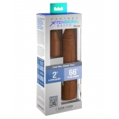 Коричневая насадка на член 2  Silicone X-tension - 20,3 см. - Pipedream - в Сергиевом Посаде купить с доставкой