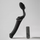 Черный безремневой вибрострапон Strap-On-Me Multi Orgasm Size XL - Strap-on-me - купить с доставкой в Сергиевом Посаде