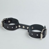 Черные кожаные наручники-фиксатор - Sitabella - купить с доставкой в Сергиевом Посаде