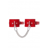 Красные мягкие кожаные оковы с люверсами - Pecado - купить с доставкой в Сергиевом Посаде