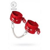 Красные мягкие кожаные оковы с люверсами - Pecado - купить с доставкой в Сергиевом Посаде