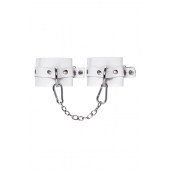 Белые мягкие кожаные наручники с люверсами - Pecado - купить с доставкой в Сергиевом Посаде