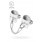 Белые мягкие кожаные наручники с люверсами - Pecado - купить с доставкой в Сергиевом Посаде