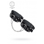 Черные кожаные оковы с двумя ремешками - Pecado - купить с доставкой в Сергиевом Посаде