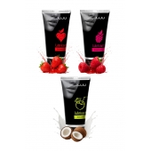 Набор из 3 съедобных лубрикантов JUJU (клубника, малина, кокос) - JuJu - купить с доставкой в Сергиевом Посаде