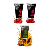 Набор из 3 съедобных лубрикантов JUJU (клубника, малина, тропические фрукты) - JuJu - купить с доставкой в Сергиевом Посаде