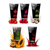 Набор из 5 съедобных лубрикантов JUJU (клубника, малина, тропические фрукты, вишня, кокос) - JuJu - купить с доставкой в Сергиевом Посаде