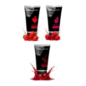 Набор из 3 съедобных лубрикантов JUJU (клубника, малина, вишня) - JuJu - купить с доставкой в Сергиевом Посаде