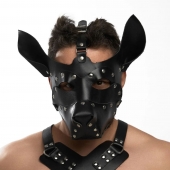Черная кожаная маска «Собака» - Crazy Handmade - купить с доставкой в Сергиевом Посаде