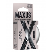 Черные утолщенные презервативы MAXUS Extra Strong с железным кейсом - 3 шт. - Maxus - купить с доставкой в Сергиевом Посаде