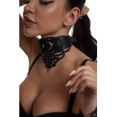 Фигурный чокер с узорами и золотистой фурнитурой - Crazy Handmade - купить с доставкой в Сергиевом Посаде