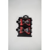 Черно-красные кожаные наручники с бантиками - Crazy Handmade - купить с доставкой в Сергиевом Посаде