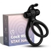 Черное эрекционное виброкольцо с подхватом мошонки Stay Hard - Boys of Toys - в Сергиевом Посаде купить с доставкой