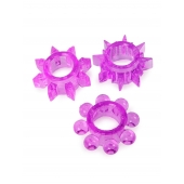 Набор из 3 лиловых эрекционных колец различной формы - Erowoman-Eroman - в Сергиевом Посаде купить с доставкой
