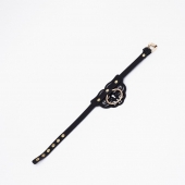 Черный чокер с клепками и золотистой фурнитурой - Crazy Handmade - купить с доставкой в Сергиевом Посаде