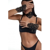 Фигурный набор для БДСМ-игр с узорами и золотистой фурнитурой - Crazy Handmade - купить с доставкой в Сергиевом Посаде