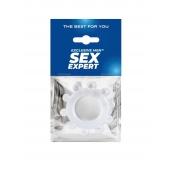 Прозрачное эрекционное кольцо со стимулирующими шариками - Sex Expert - в Сергиевом Посаде купить с доставкой