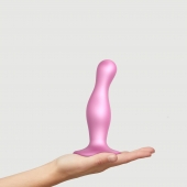 Розовая насадка Strap-On-Me Dildo Plug Curvy size M - Strap-on-me - купить с доставкой в Сергиевом Посаде