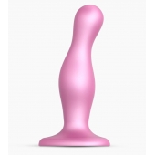 Розовая насадка Strap-On-Me Dildo Plug Curvy size M - Strap-on-me - купить с доставкой в Сергиевом Посаде