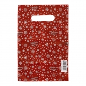 Красный подарочный новогодний пакет с вырубной ручкой (20х30 см) - Сима-Ленд - купить с доставкой в Сергиевом Посаде